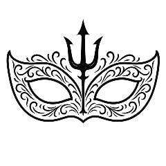 Ornate Masquerade Mask with Trident
